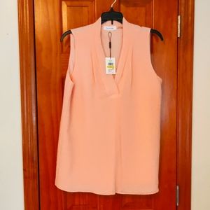 Calvin Klein sleeveless blouse peach M